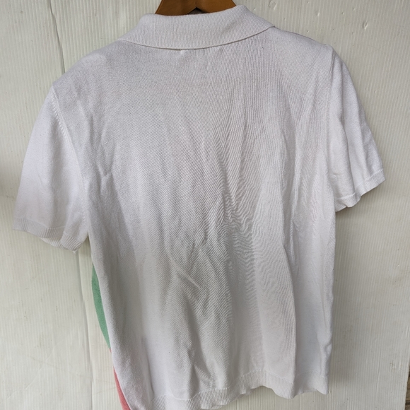 VINTAGE 90s Y2K Alfred Dunner patchwork plaid embroidered polo knit sweater - Picture 4 of 9